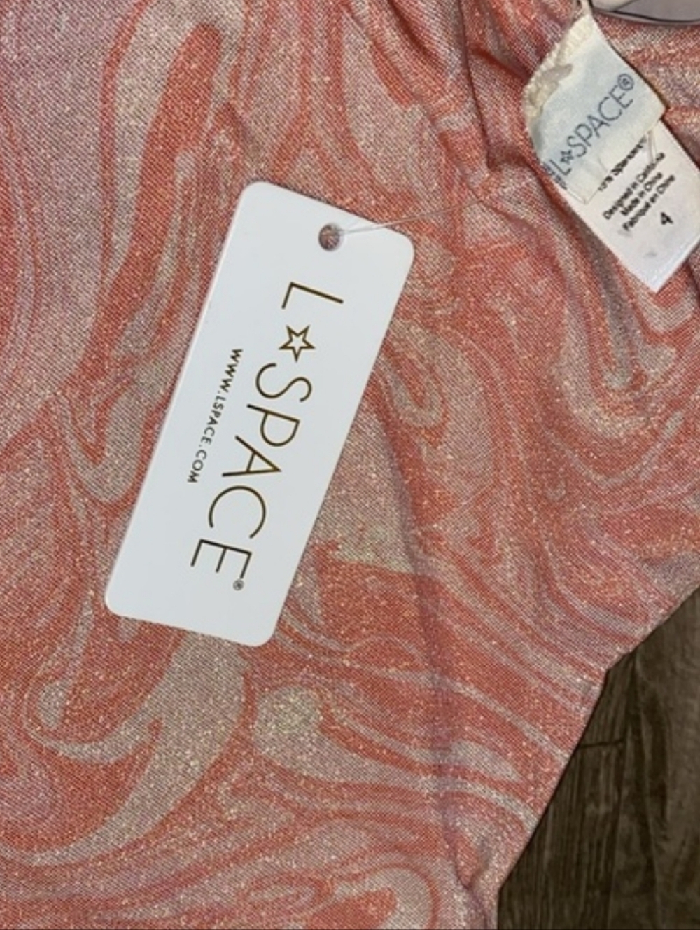 L*Space Shine On Shimmer PhoebeAll Swirled Up One Piece Swimsuit NWT Sz 4 - Picture 8 of 11